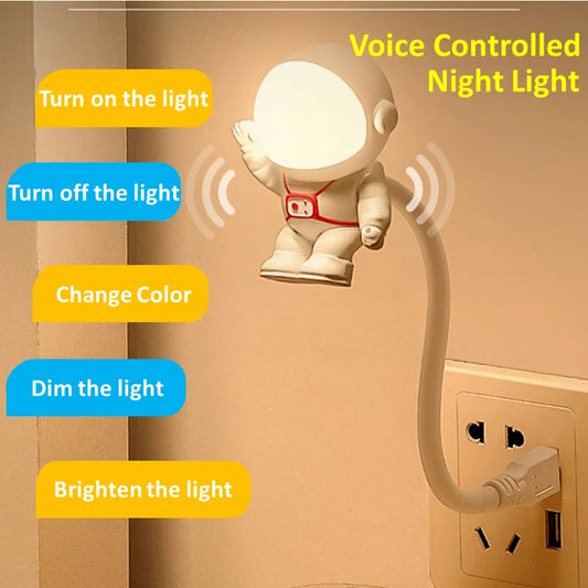 Astronaut USB Night Light Voice Control